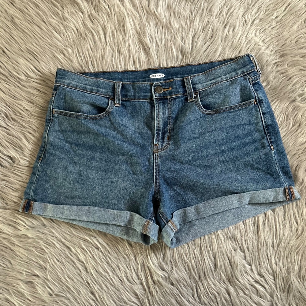 Old Navy Jean Shorts Womens Size 12 Blue Denim Bermuda Short